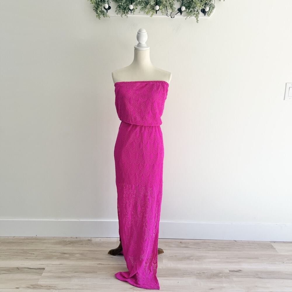 Lilly Pulitzer Emmett Maxi Dress Pink Small beach strapless T5898
